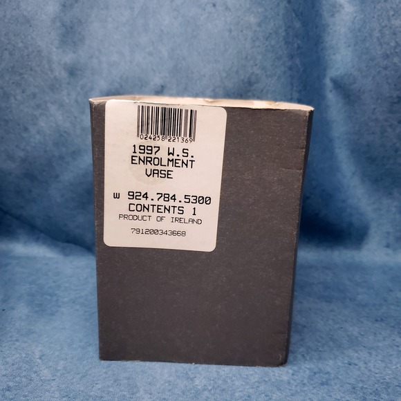 Waterford Crystal 1997 WS Enrolment Vase Ireland Elegant Contemporary - Picture 3 of 10